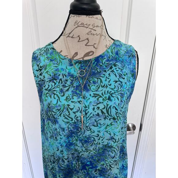Island Beach Lifestyle Apparel Women's sz XL Tie Dye Blue Beach Shift Dress - Picture 4 of 10